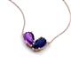 5 - Zemi 1.55 ctw Pear Shape Amethyst and Lab Grown Blue Sapphire (7x5 mm) Toi Et Moi Pendant Necklace 