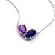 5 - Zemi 1.55 ctw Pear Shape Amethyst and Lab Grown Blue Sapphire (7x5 mm) Toi Et Moi Pendant Necklace 