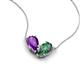 5 - Zemi 1.51 ctw Pear Shape Amethyst and Created Alexandrite (7x5 mm) Toi Et Moi Pendant Necklace 