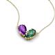 5 - Zemi 1.51 ctw Pear Shape Amethyst and Created Alexandrite (7x5 mm) Toi Et Moi Pendant Necklace 