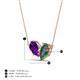 4 - Zemi 1.51 ctw Pear Shape Amethyst and Created Alexandrite (7x5 mm) Toi Et Moi Pendant Necklace 