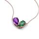 5 - Zemi 1.51 ctw Pear Shape Amethyst and Created Alexandrite (7x5 mm) Toi Et Moi Pendant Necklace 