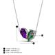 4 - Zemi 1.51 ctw Pear Shape Amethyst and Created Alexandrite (7x5 mm) Toi Et Moi Pendant Necklace 