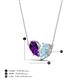 4 - Zemi 1.25 ctw Pear Shape Amethyst and Aquamarine (7x5 mm) Toi Et Moi Pendant Necklace 