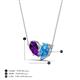 4 - Zemi 1.50 ctw Pear Shape Amethyst and Blue Topaz (7x5 mm) Toi Et Moi Pendant Necklace 