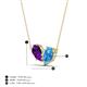 4 - Zemi 1.50 ctw Pear Shape Amethyst and Blue Topaz (7x5 mm) Toi Et Moi Pendant Necklace 
