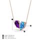 4 - Zemi 1.50 ctw Pear Shape Amethyst and Blue Topaz (7x5 mm) Toi Et Moi Pendant Necklace 