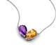 5 - Zemi 1.30 ctw Pear Shape Amethyst and Citrine (7x5 mm) Toi Et Moi Pendant Necklace 