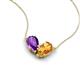 5 - Zemi 1.30 ctw Pear Shape Amethyst and Citrine (7x5 mm) Toi Et Moi Pendant Necklace 