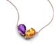 5 - Zemi 1.30 ctw Pear Shape Amethyst and Citrine (7x5 mm) Toi Et Moi Pendant Necklace 