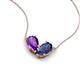 5 - Zemi 1.25 ctw Pear Shape Amethyst and Iolite (7x5 mm) Toi Et Moi Pendant Necklace 
