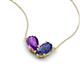5 - Zemi 1.25 ctw Pear Shape Amethyst and Iolite (7x5 mm) Toi Et Moi Pendant Necklace 