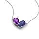 5 - Zemi 1.25 ctw Pear Shape Amethyst and Iolite (7x5 mm) Toi Et Moi Pendant Necklace 