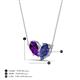 4 - Zemi 1.25 ctw Pear Shape Amethyst and Iolite (7x5 mm) Toi Et Moi Pendant Necklace 