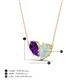 4 - Zemi 1.00 ctw Pear Shape Amethyst and Opal (7x5 mm) Toi Et Moi Pendant Necklace 