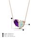 4 - Zemi 1.00 ctw Pear Shape Amethyst and Opal (7x5 mm) Toi Et Moi Pendant Necklace 