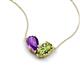 5 - Zemi 1.45 ctw Pear Shape Amethyst and Peridot (7x5 mm) Toi Et Moi Pendant Necklace 
