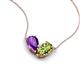 5 - Zemi 1.45 ctw Pear Shape Amethyst and Peridot (7x5 mm) Toi Et Moi Pendant Necklace 