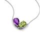 5 - Zemi 1.45 ctw Pear Shape Amethyst and Peridot (7x5 mm) Toi Et Moi Pendant Necklace 