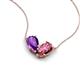 5 - Zemi 1.35 ctw Pear Shape Amethyst and Pink Tourmaline (7x5 mm) Toi Et Moi Pendant Necklace 