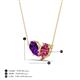 4 - Zemi 1.35 ctw Pear Shape Amethyst and Pink Tourmaline (7x5 mm) Toi Et Moi Pendant Necklace 