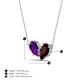 4 - Zemi 1.55 ctw Pear Shape Amethyst and Red Garnet (7x5 mm) Toi Et Moi Pendant Necklace 