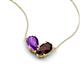 5 - Zemi 1.55 ctw Pear Shape Amethyst and Red Garnet (7x5 mm) Toi Et Moi Pendant Necklace 