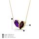4 - Zemi 1.55 ctw Pear Shape Amethyst and Red Garnet (7x5 mm) Toi Et Moi Pendant Necklace 