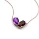 5 - Zemi 1.55 ctw Pear Shape Amethyst and Red Garnet (7x5 mm) Toi Et Moi Pendant Necklace 