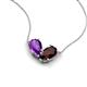 5 - Zemi 1.55 ctw Pear Shape Amethyst and Red Garnet (7x5 mm) Toi Et Moi Pendant Necklace 