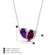4 - Zemi 1.55 ctw Pear Shape Amethyst and Rhodolite Garnet (7x5 mm) Toi Et Moi Pendant Necklace 