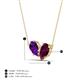 4 - Zemi 1.55 ctw Pear Shape Amethyst and Rhodolite Garnet (7x5 mm) Toi Et Moi Pendant Necklace 