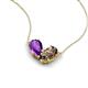 5 - Zemi 1.30 ctw Pear Shape Amethyst and Smoky Quartz (7x5 mm) Toi Et Moi Pendant Necklace 