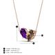 4 - Zemi 1.30 ctw Pear Shape Amethyst and Smoky Quartz (7x5 mm) Toi Et Moi Pendant Necklace 