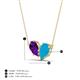 4 - Zemi 1.00 ctw Pear Shape Amethyst and Turquoise (7x5 mm) Toi Et Moi Pendant Necklace 