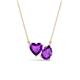 1 - Zuri 1.33 ctw Heart with Pear Shape Amethyst Toi Et Moi Women Pendant Necklace 