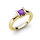 4 - Izna Princess Cut Amethyst Solitaire Engagement Ring 