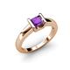 5 - Izna Princess Cut Amethyst Solitaire Engagement Ring 