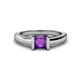 1 - Izna Princess Cut Amethyst Solitaire Engagement Ring 