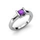 4 - Izna Princess Cut Amethyst Solitaire Engagement Ring 
