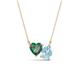 1 - Zuri 1.35 ctw Heart Shape Created Alexandrite with Pear Shape Aquamarine Toi Et Moi Women Pendant Necklace 