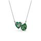 1 - Zuri 1.55 ctw Heart Shape Created Alexandrite with Pear Shape Created Emerald Toi Et Moi Women Pendant Necklace 
