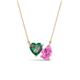 1 - Zuri 1.65 ctw Heart Shape Created Alexandrite with Pear Shape Created Pink Sapphire Toi Et Moi Women Pendant Necklace 