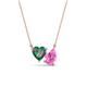 1 - Zuri 1.65 ctw Heart Shape Created Alexandrite with Pear Shape Created Pink Sapphire Toi Et Moi Women Pendant Necklace 