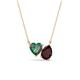 1 - Zuri 1.65 ctw Heart Shape Created Alexandrite with Pear Shape Red Garnet Toi Et Moi Women Pendant Necklace 