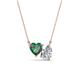 1 - Zuri 1.50 ctw Heart Shape Created Alexandrite with Pear Shape IGI Cert. Lab Grown Diamond Women Pendant Necklace 