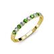 3 - Clara 2.70 mm Green Garnet and Diamond 10 Stone Wedding Band 