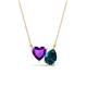 1 - Zuri 1.53 ctw Heart Shape Amethyst with Pear Shape London Blue Topaz Toi Et Moi Women Pendant Necklace 