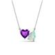 1 - Zuri 1.03 ctw Heart Shape Amethyst with Pear Shape Opal Toi Et Moi Women Pendant Necklace 