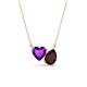 1 - Zuri 1.58 ctw Heart Shape Amethyst with Pear Shape Red Garnet Toi Et Moi Women Pendant Necklace 